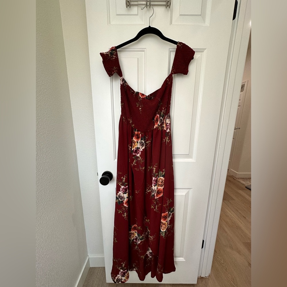 Showpo off shoulder floral maxi